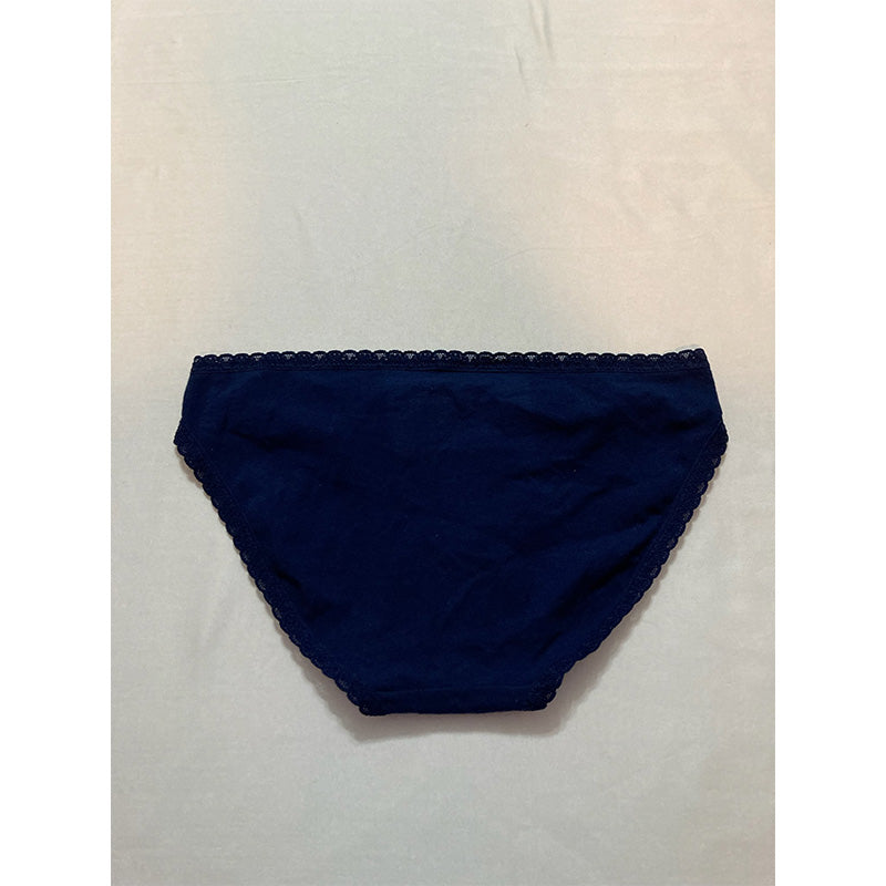 Jenni Lace Trim Bikini Underwear Navy S