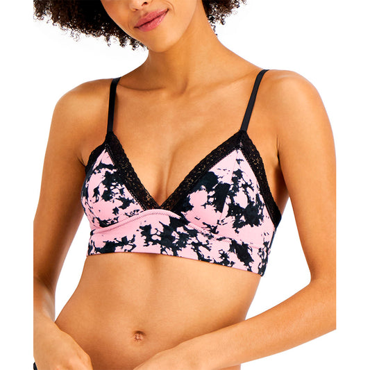 Jenni On Repeat Wide Lace Bralette Pink Tiedye M