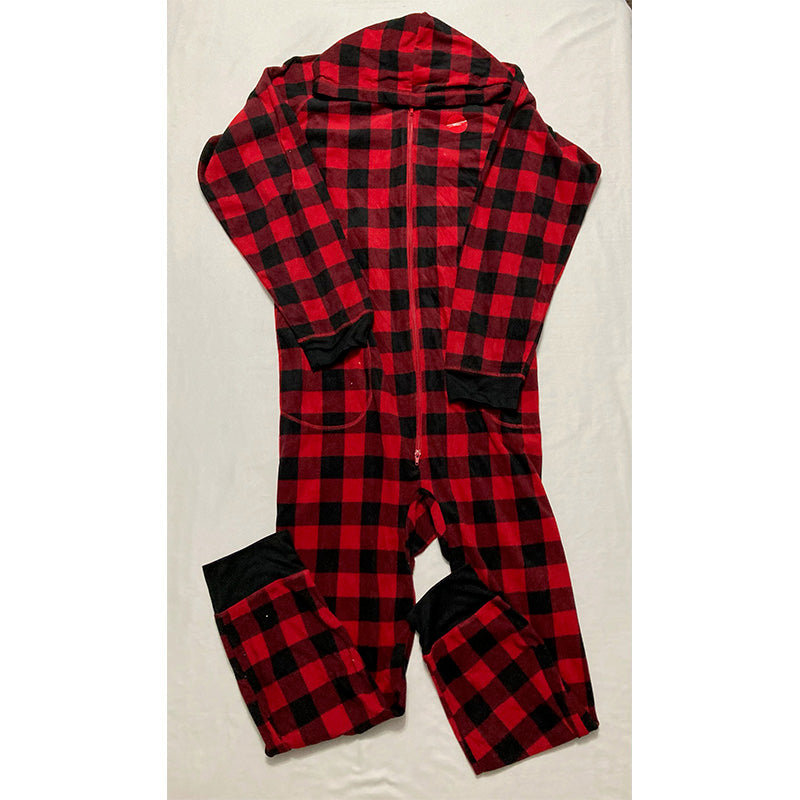 Family PJs Intimates Red Rib-Knit Cuffs Check Holiday L