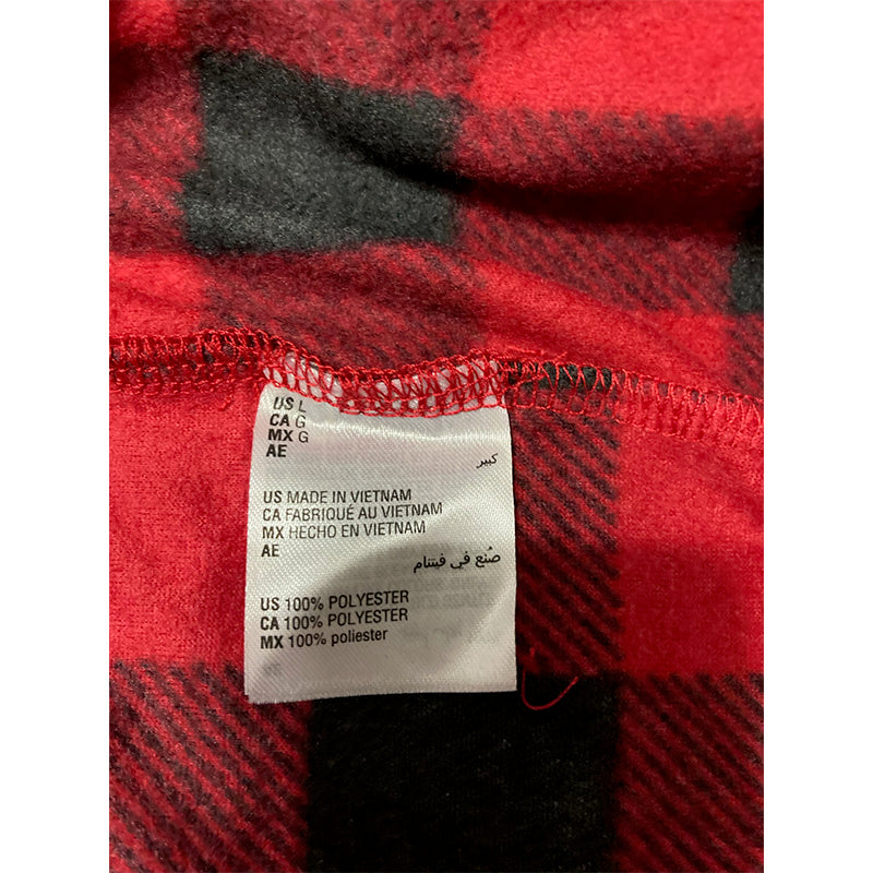 Family PJs Intimates Red Rib-Knit Cuffs Check Holiday L