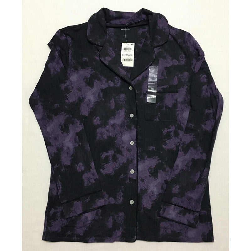 Alfani Printed Pajamas Purple Tiedye Only Pajama Top XS