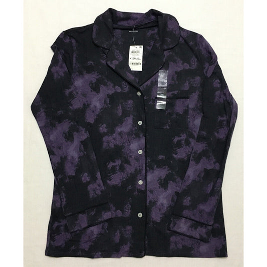 Alfani Printed Pajamas Purple Tiedye Only Pajama Top XS
