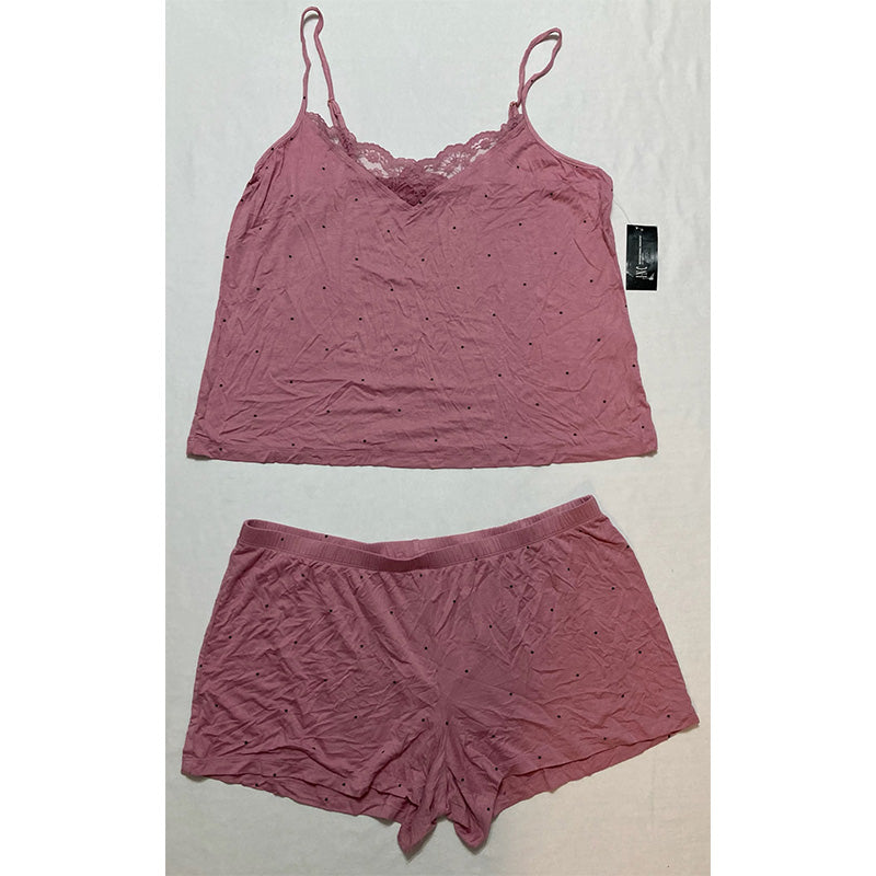 INC Up All Night Heavenly Soft Lace-trim Cami & Shorts Pajama Set Tiny Stars L
