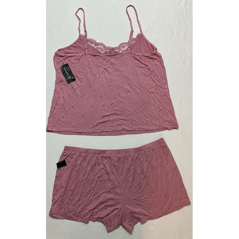 INC Up All Night Heavenly Soft Lace-trim Cami & Shorts Pajama Set Tiny Stars L