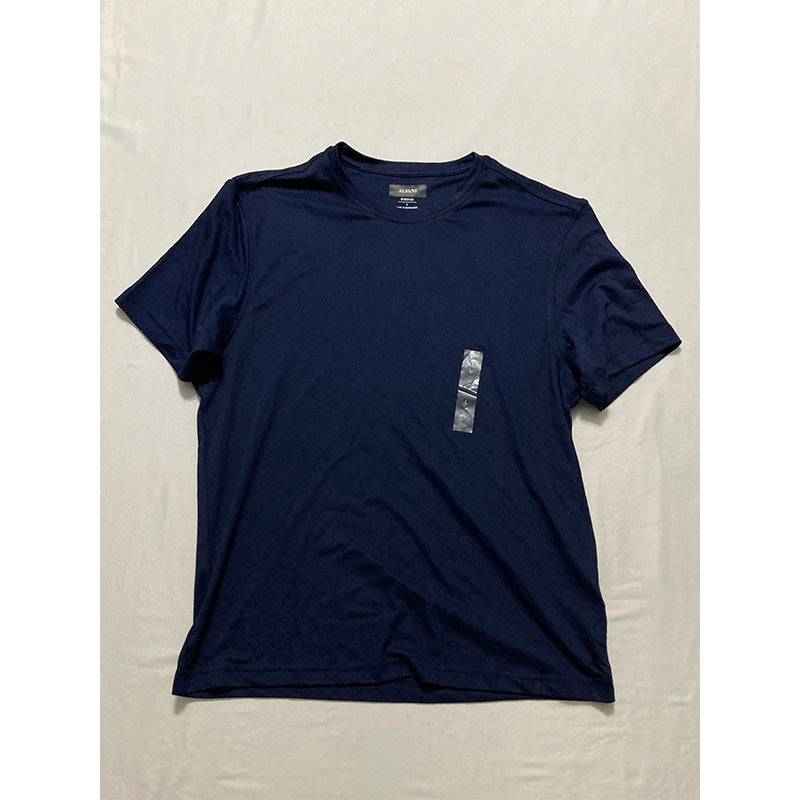 Alfani Men's Solid Supima Blend Crewneck T-Shirt Navy L