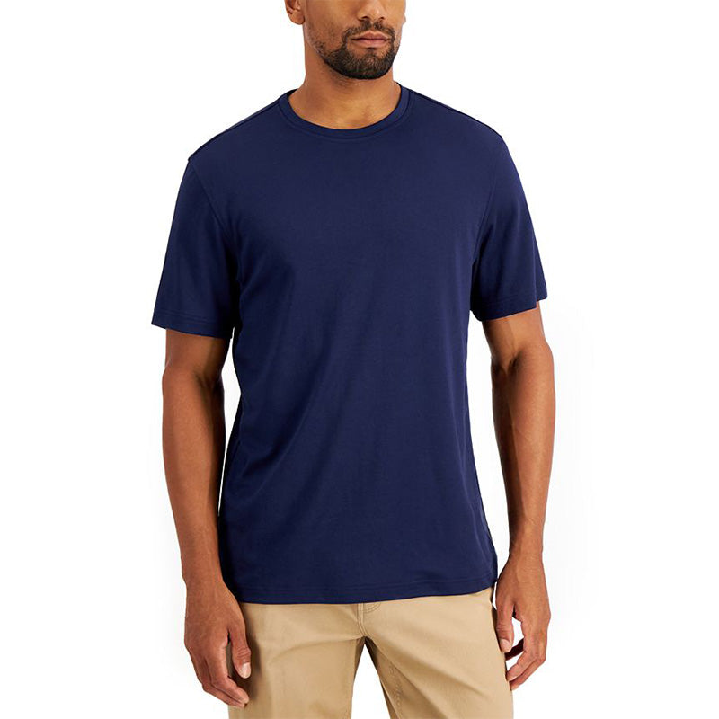 Alfani Men's Solid Supima Blend Crewneck T-Shirt Navy L