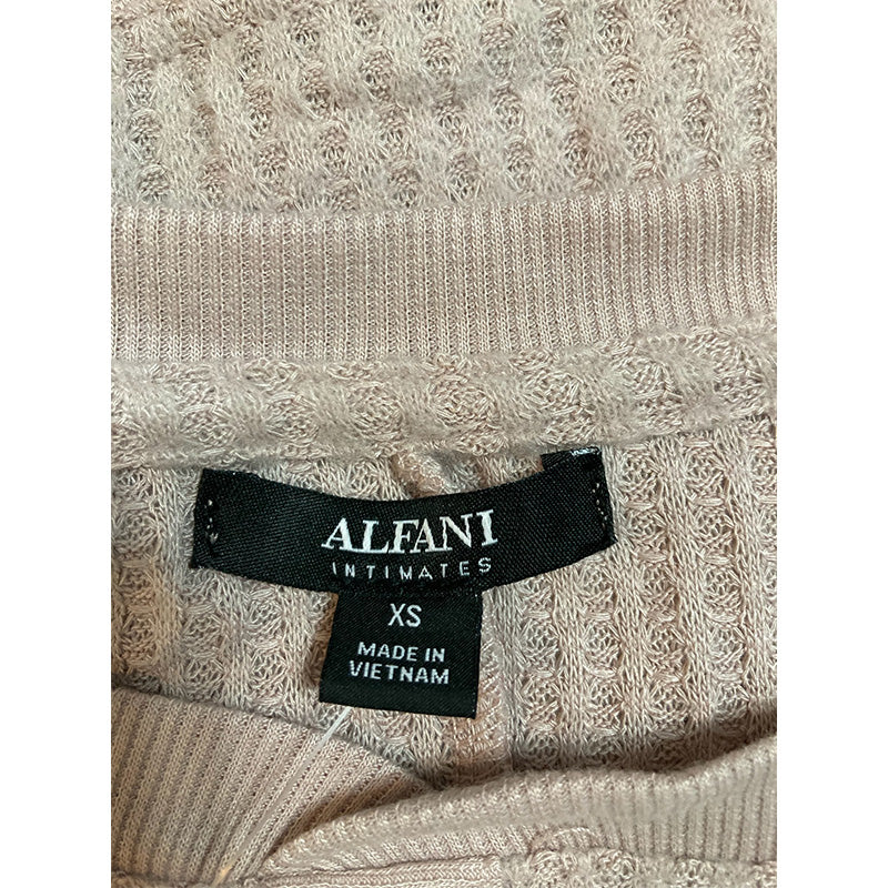 Alfani Thermal Henley Pajama Set Gray Rose XS