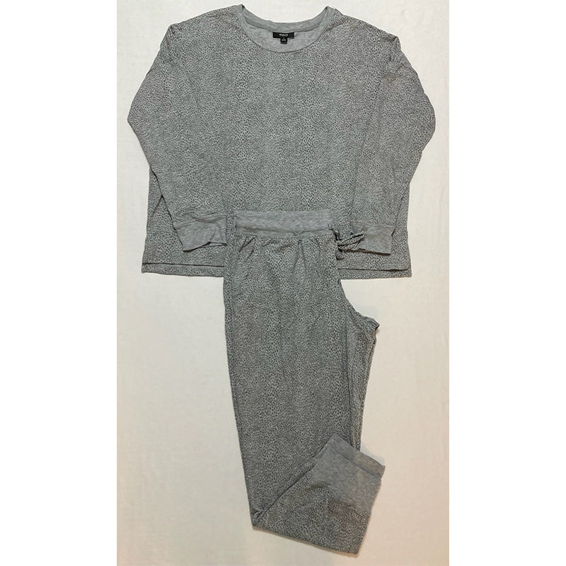Alfani French Terry Pajama Set Grey Animal XL