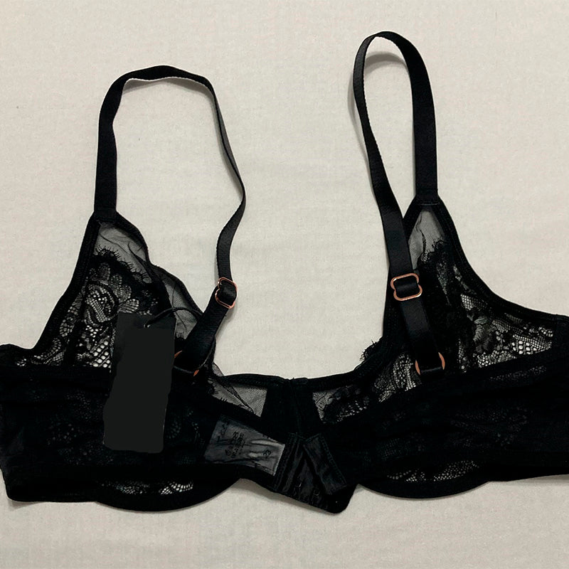 INC Underwire Lace Bra Black XL