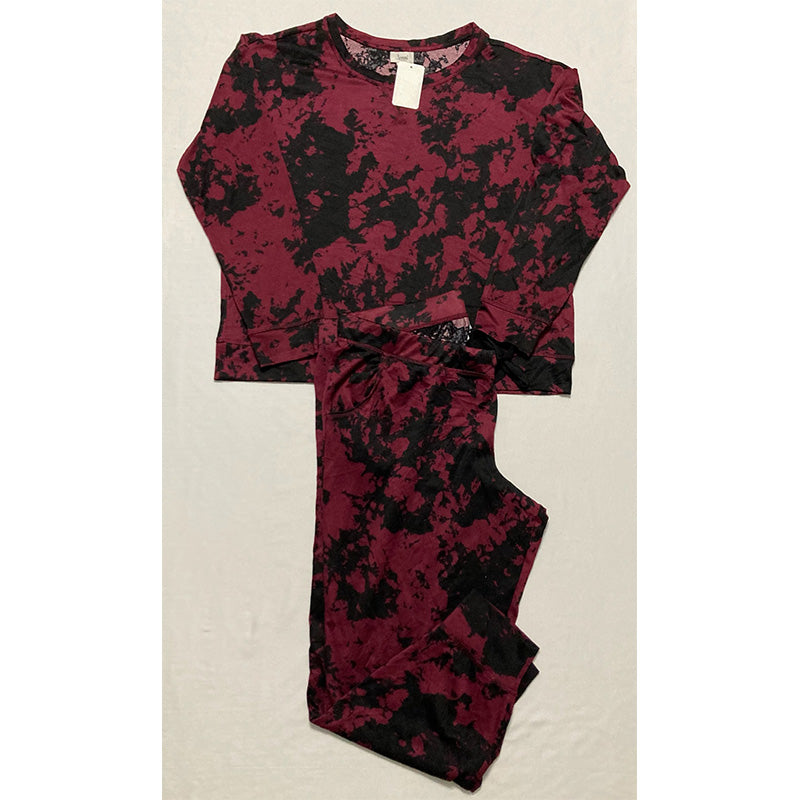 Jenni Twinning Super Soft Long Sleeve Pajama Set Red 2XL