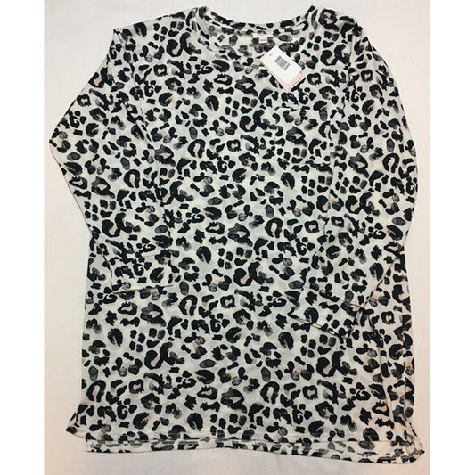 Jenni Printed Soft Knit Only Sleep Shirt Animal Print White XL