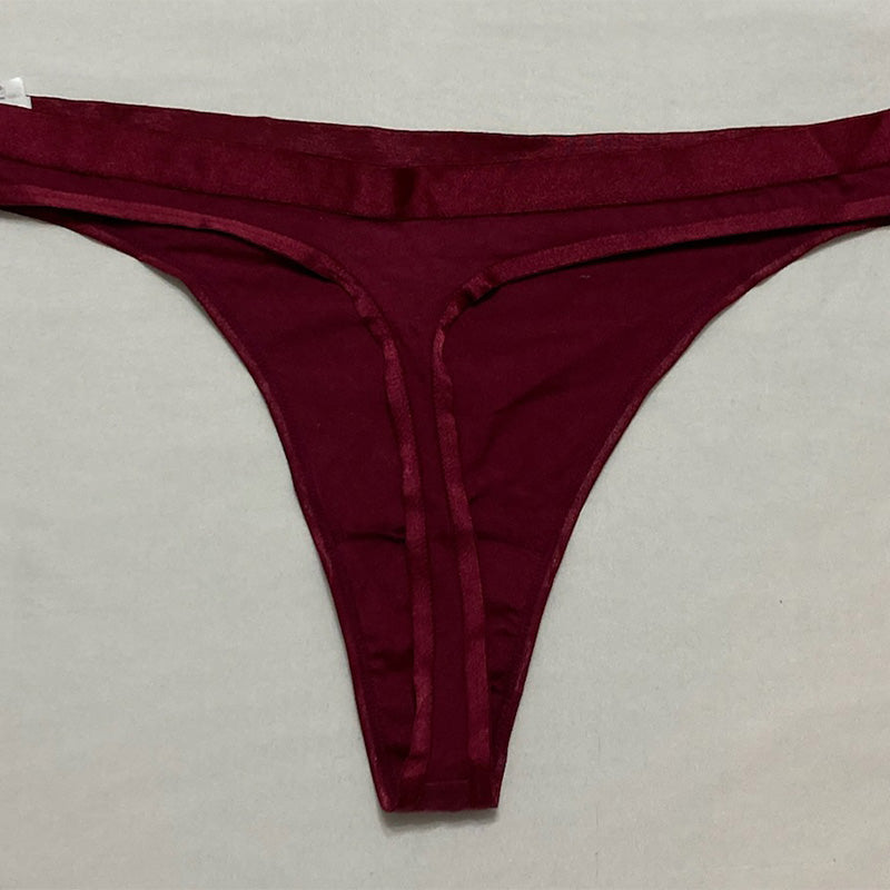 Jenni Lace-Trim Thong Wine 3XL
