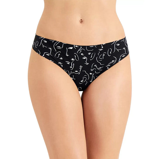 Alfani Laser-Cut Thong Underwear Black S