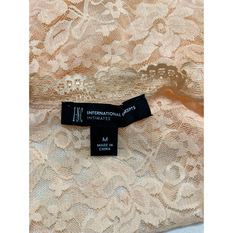 INC Sexy Lace Lingerie Tank Top Nude M