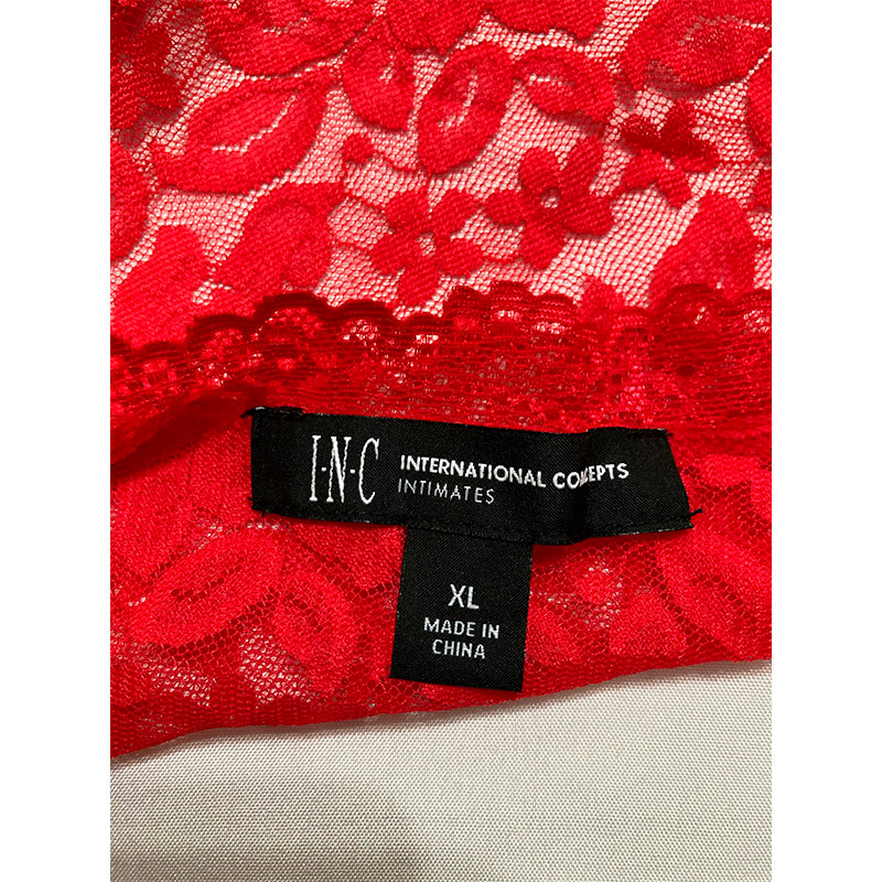 INC Sexy Lace Lingerie Tank Top Red XL