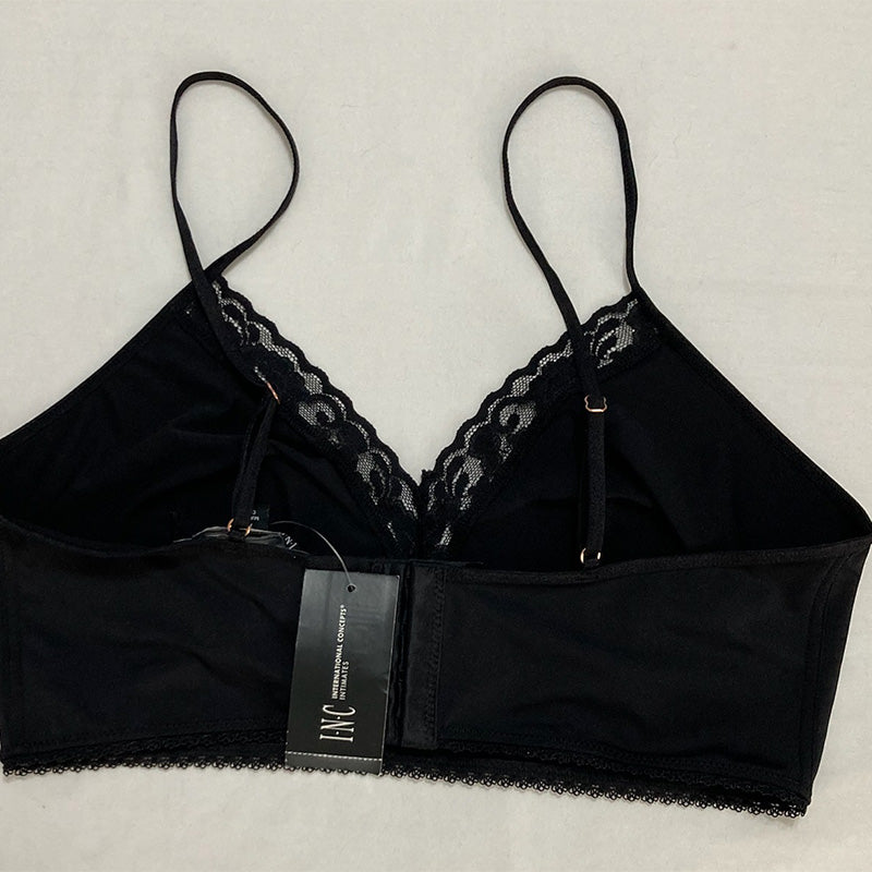 INC Lace-Trim Bralette Black XL