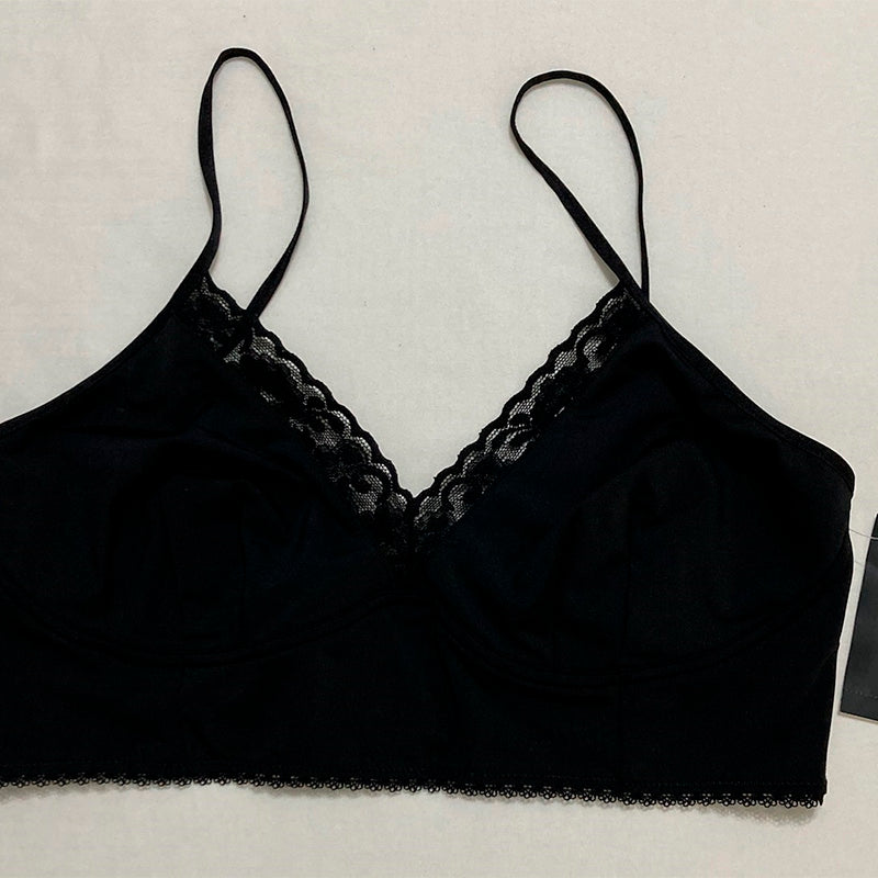 INC Lace-Trim Bralette Black 2XL