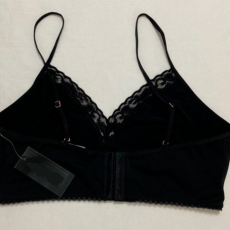 INC Lace-Trim Bralette Black 2XL