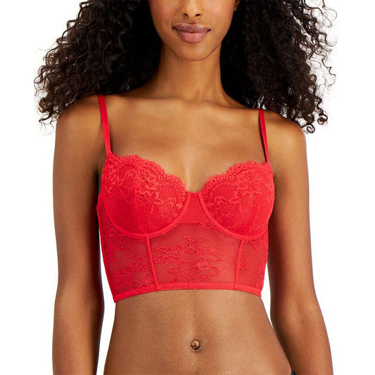INC Lace Bustier Lingerie Red L