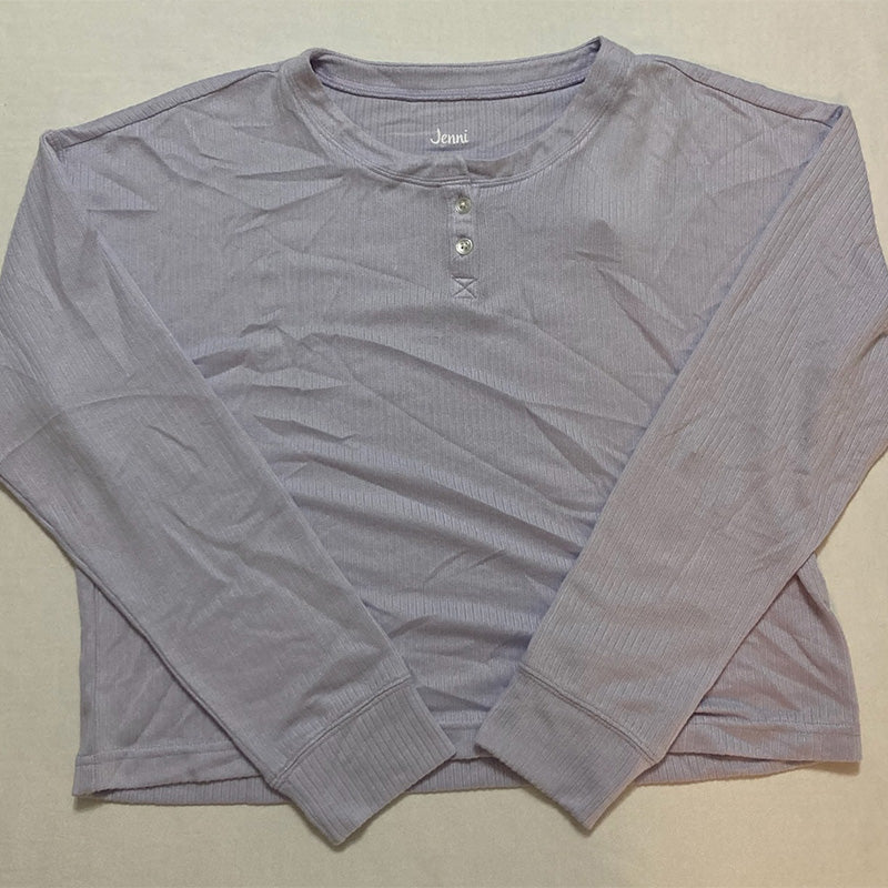 Jenni Ribbed Henley Only Pajama Top Lilac XS