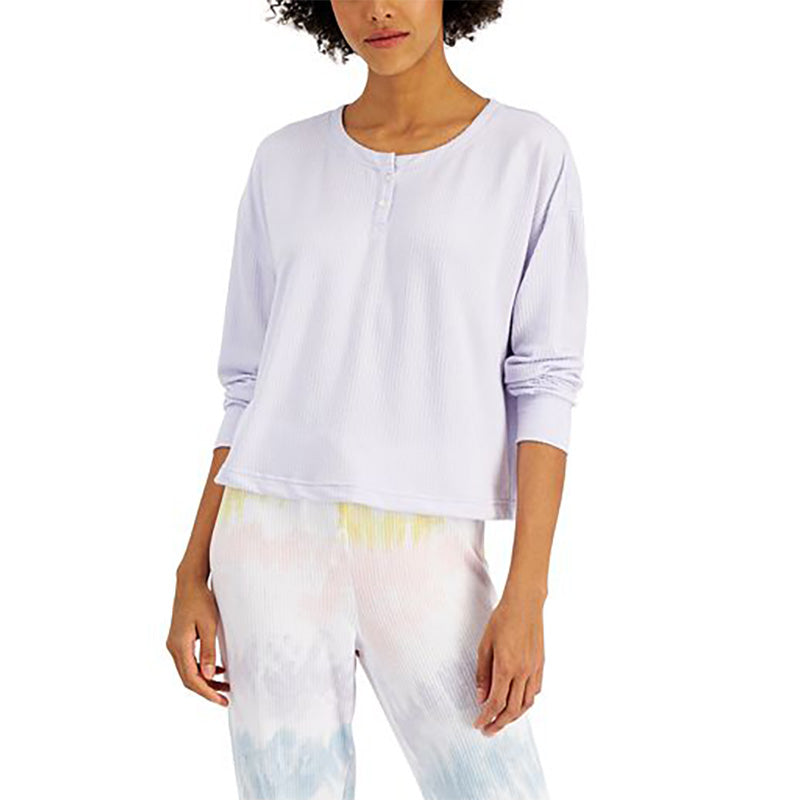 Jenni Ribbed Henley Only Pajama Top Lilac XS