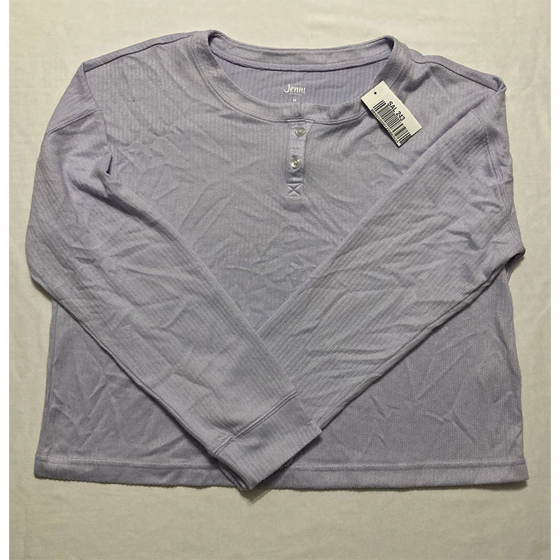 Jenni Ribbed Henley Only Pajama Top Lilac M