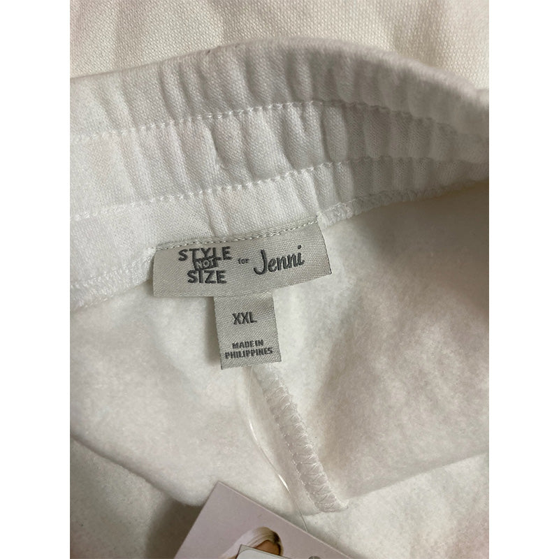 Jenni Style Not Size Jogger Pants White 2XL