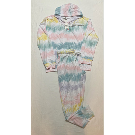 Jenni High Waist Tie-Dye Jogger Lounge Pajama Set Multicolor M