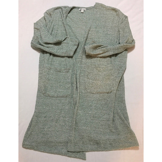 Jenni Style Not Size Fuzzy Knit Cardigan Grey 1X