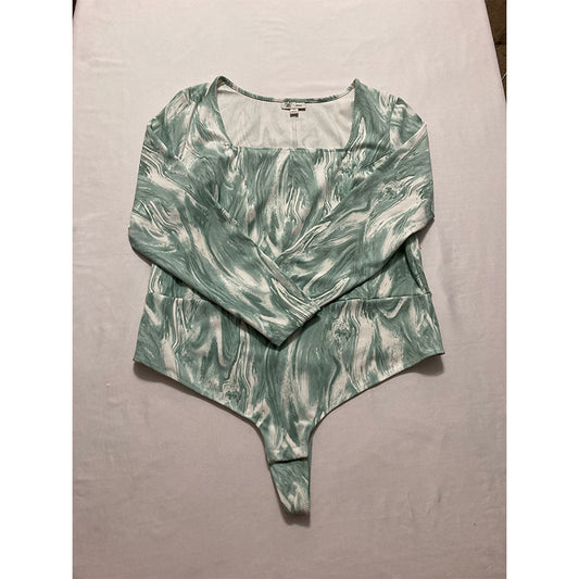 Jenni Style Not Size Long-Sleeve Bodysuit Jade 2X