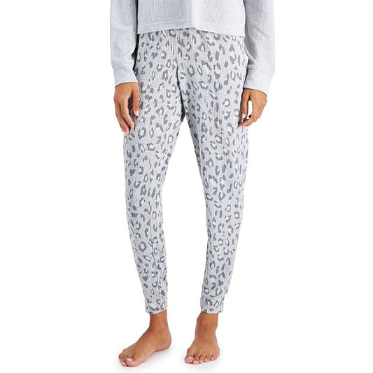 Jenni Ribbed Only Pajama Jogger Pants Tonal Leopard 2XL