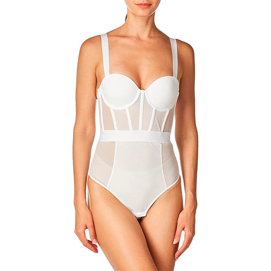 DKNY Sheers Strapless Bodysuit White 36C