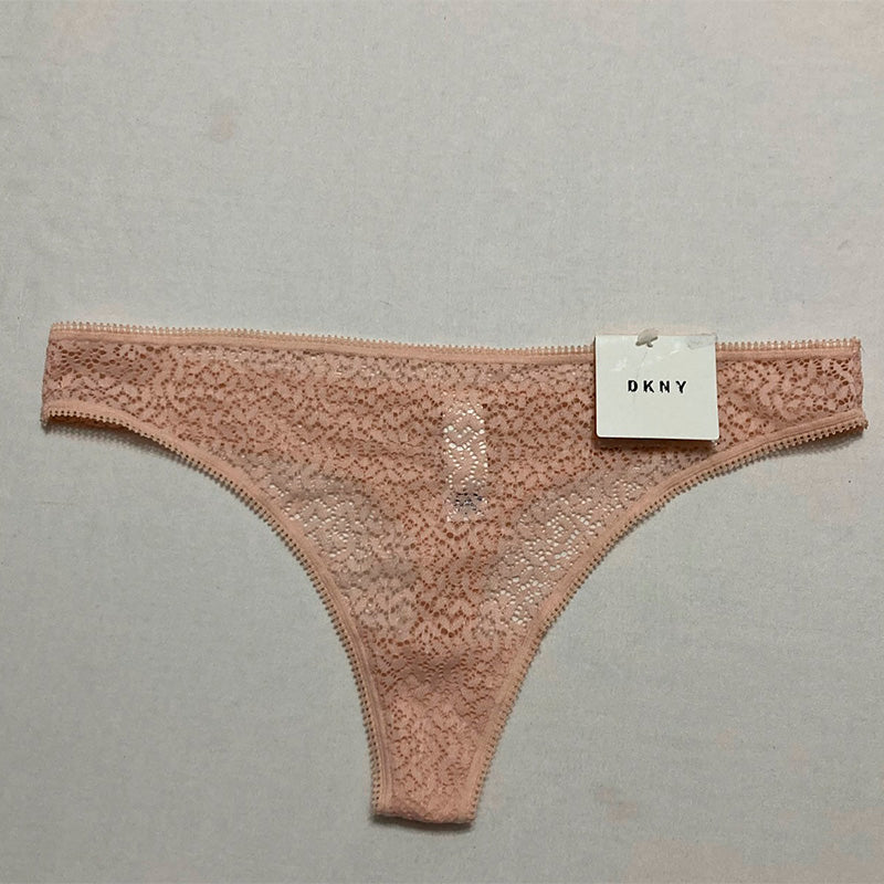 DKNY Women's Modern Lace Thong Rose Water S