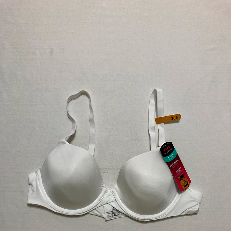 Maidenform Fit Underwire Bra Demi T-shirt Convertible White 36A