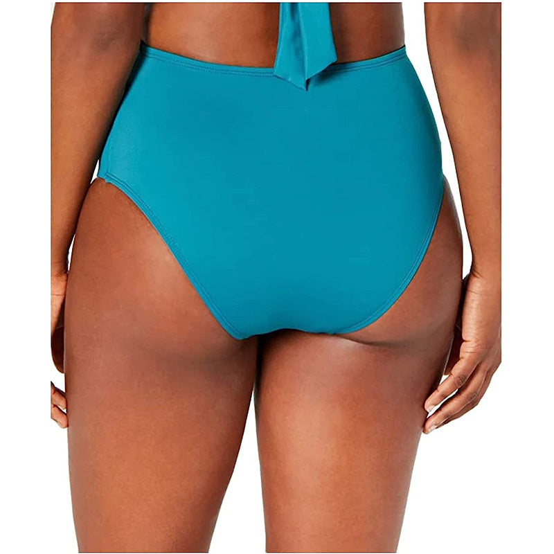 Bar III Sunset Solids Ring High-Waist Bottoms Deep Teal S