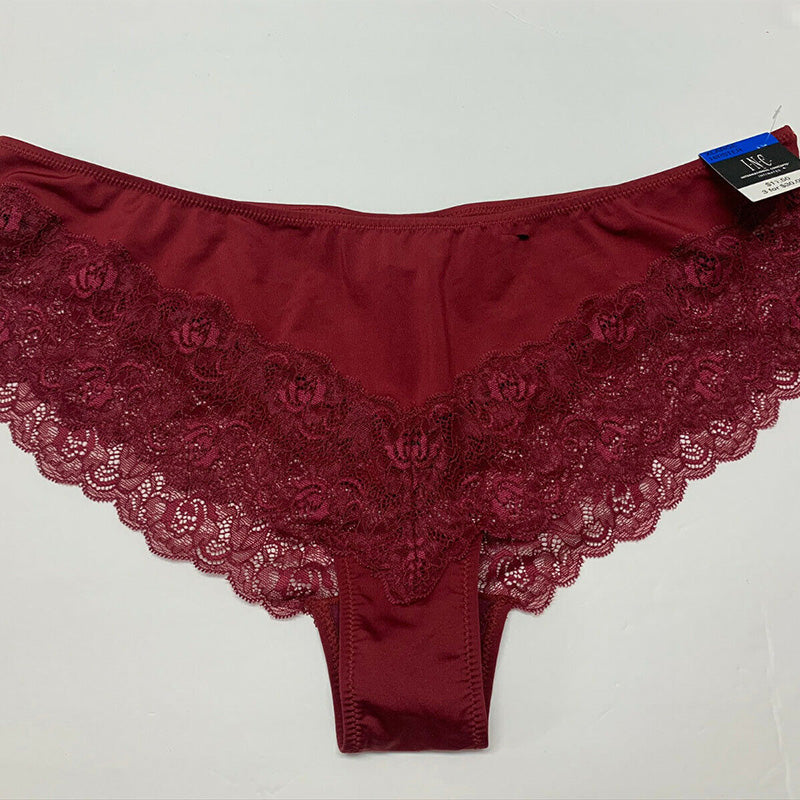 NWD Inc Women's Lace-Trim Hipster Underwear, Cherry, XL