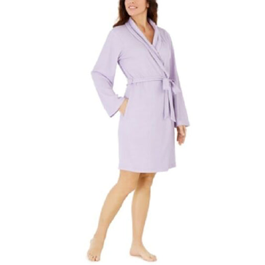 NWD Charter Club Shawl-Collar Wrap Robe, Lilac, L