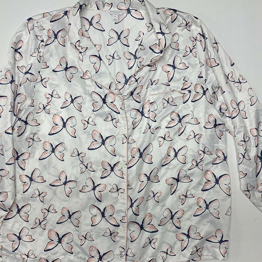 NWD Charter Club Long-Sleeve Notch Collar Top, Fadded Butterfly XL