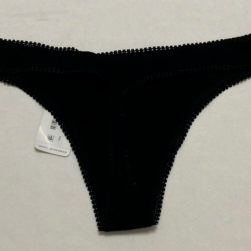 OnGossamer Cabana Cotton Hip Thong Panties Black M-L