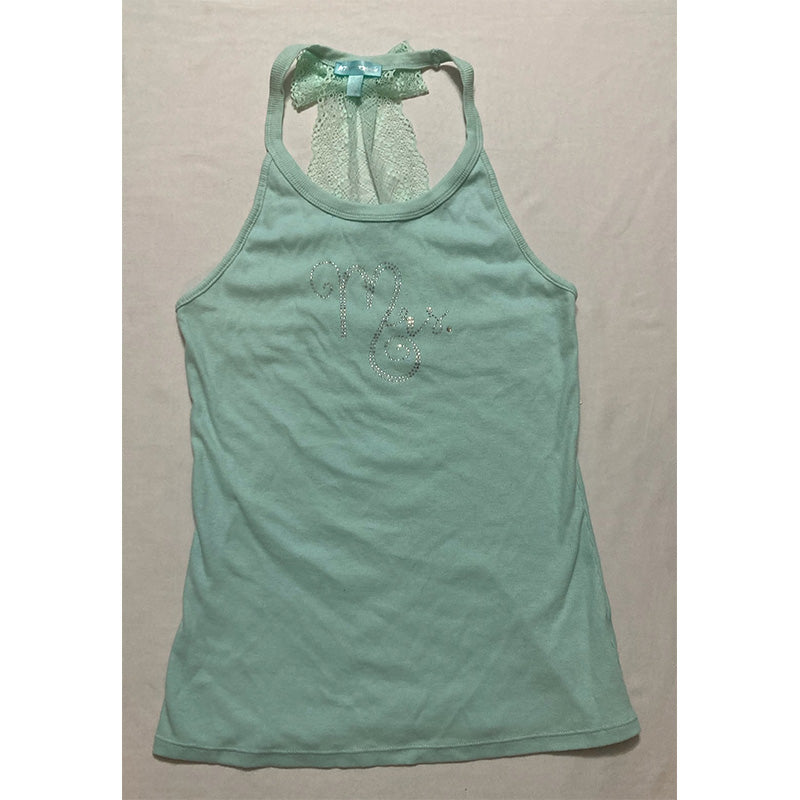 Betsey Johnson Bridal Lace T Back Only Pajama Tank Top Blue S