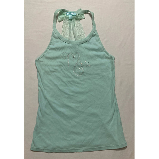 Betsey Johnson Bridal Lace T Back Only Pajama Tank Top Blue S