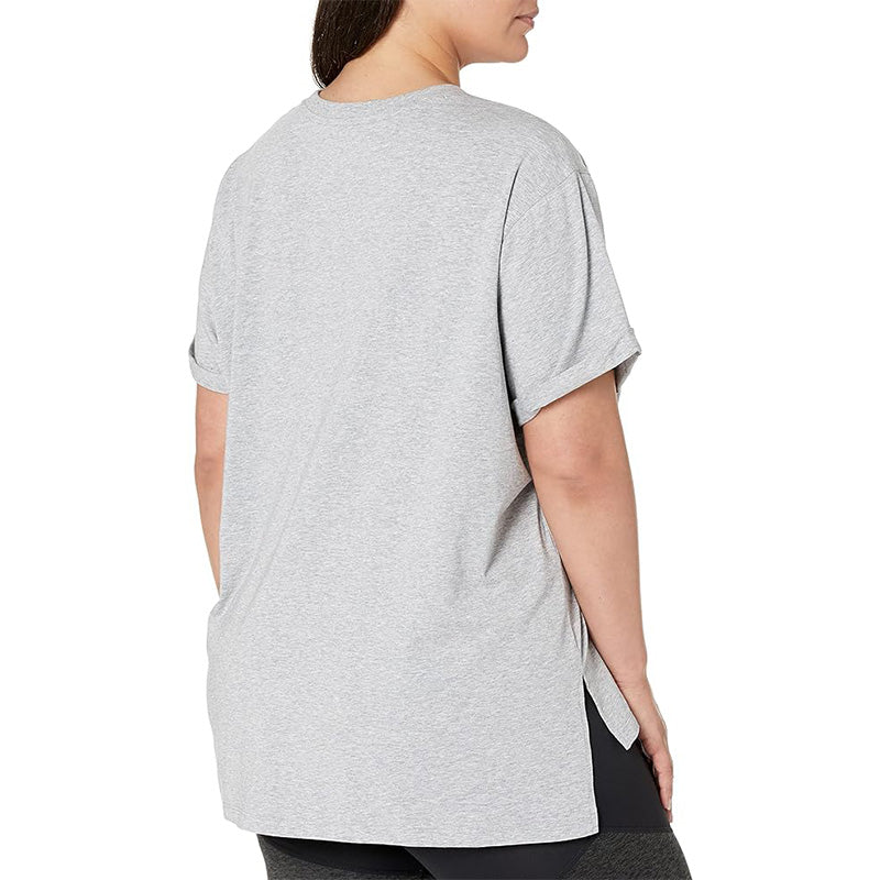 DKNY Summer Tops Short Sleeve T-Shirt Grey 1X
