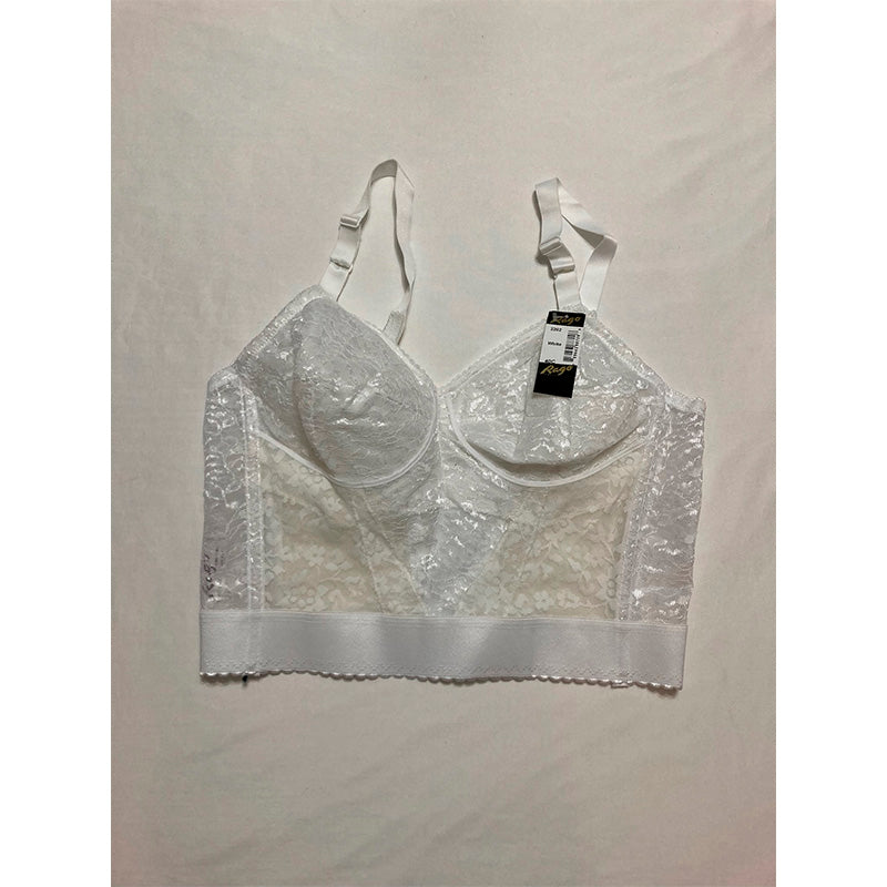 Rago Style 2202 - Long Line “Expandable Cup” Bra, 40C, White