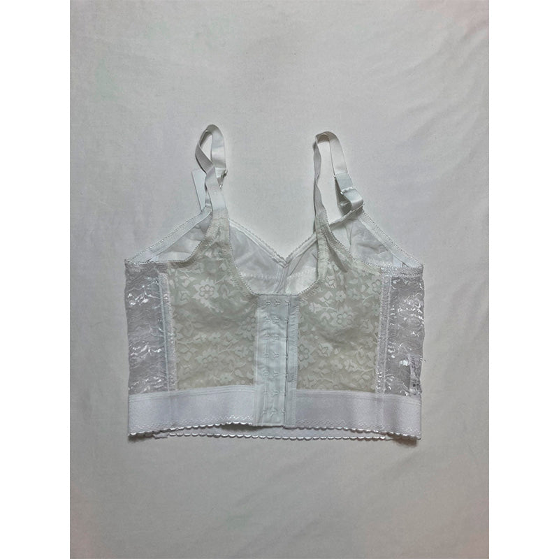 Rago Style 2202 - Long Line “Expandable Cup” Bra, 40C, White