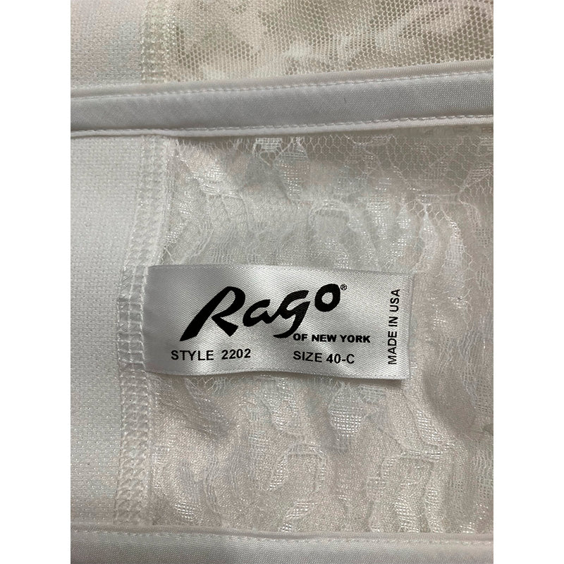 Rago Style 2202 - Long Line “Expandable Cup” Bra, 40C, White