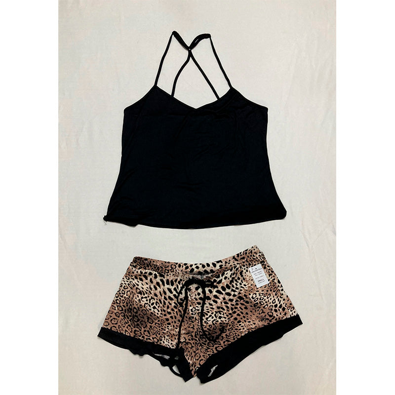 Linea Donatella Pajamas Robe Set - Animal Print S
