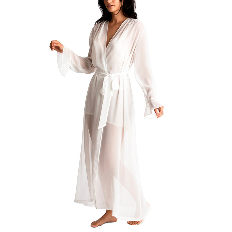 Linea Donatella Chiffon Keepsake Wrap Robe White S