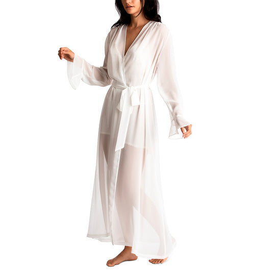 Linea Donatella Chiffon Keepsake Wrap Robe White S