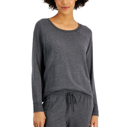 Alfani Ultra-Soft Crew Neck Only Pajama Top Grey 2XL