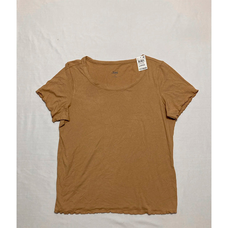 Jenni Lettuce Edge Sleepwear Set Natural Camel L